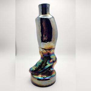 Vintage Victorian Ladies Boot Glass Flask Bottle Limited Edition Carnival Glass